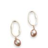 925 sterling silver imitation pearl geometric minimalist drop earring