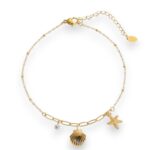 Star trend titanium steel cubic zirconia anklet