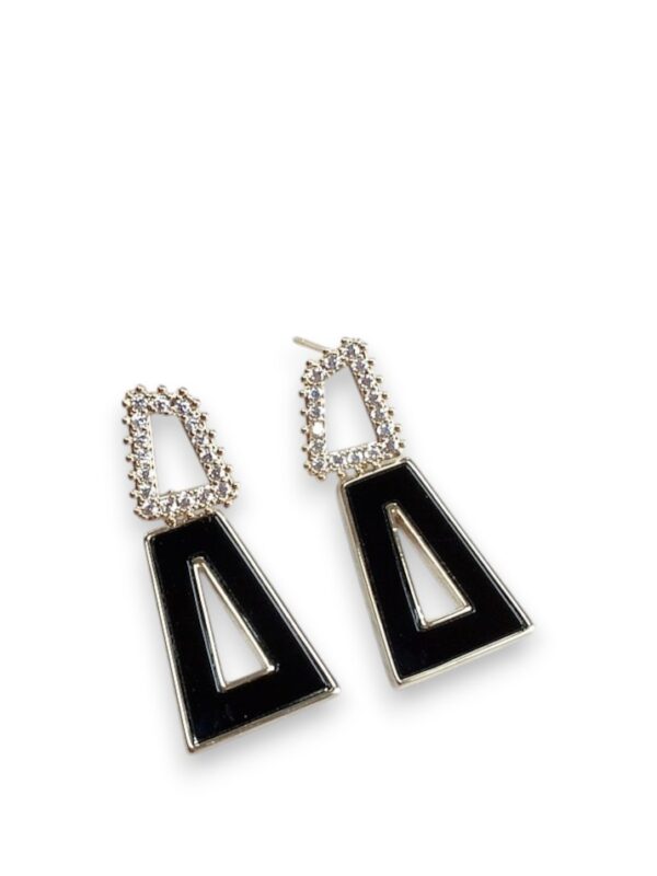 Brass cubic zirconia acrylic geometric trend drop earring