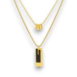 Titanium steel geometric multi strand necklace