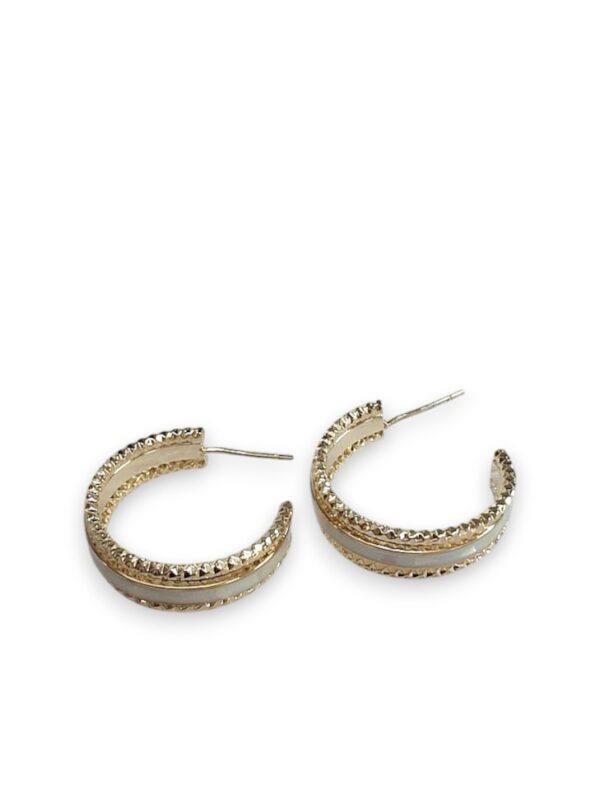 Brass shell cone trend hoop earring