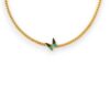 Titanium steel cubic zirconia green butterfly vintage necklace