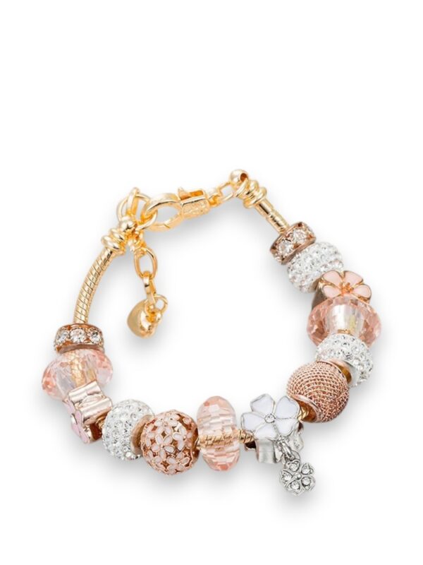 Copper alloy crystal enamel irregular luxury charm bracelet