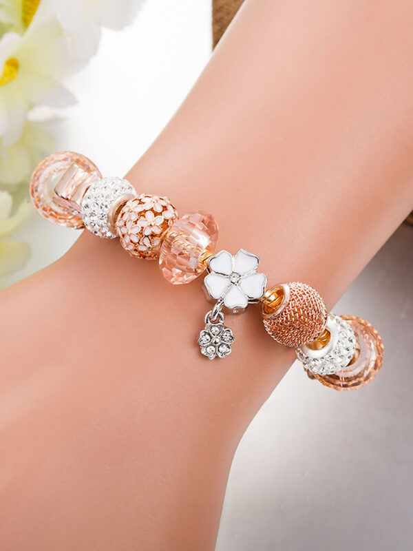 Copper alloy crystal enamel irregular luxury charm bracelet - Image 2