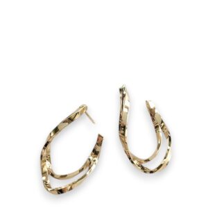 Brass irregular trend stud earring