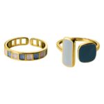 925 sterling enamel geometric minimalist band rings