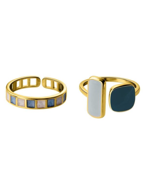 925 sterling enamel geometric minimalist band rings