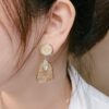 Zinc alloy resin acrylic irregular trend drop earring - Image 2