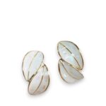 Zinc alloy shell leaf trend stud earring