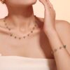 Stainless steel natural stone minimalist irregular bracelet and necklace set - Image 2