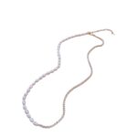 Brass freshwater pearl irregular minimalist necklace