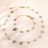 Stainless steel natural stone minimalist irregular bracelet and necklace set - Image 3