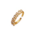 Brass imitation pearl geometric ring