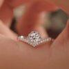 925 Sterling Silver moissanite white minimalist lariat necklace and ring set - Image 2
