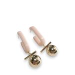 Brass resin irregular trend drop earring