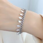 Titanium 316l stainless steel tassel vintage bracelet with e-coated waterproof