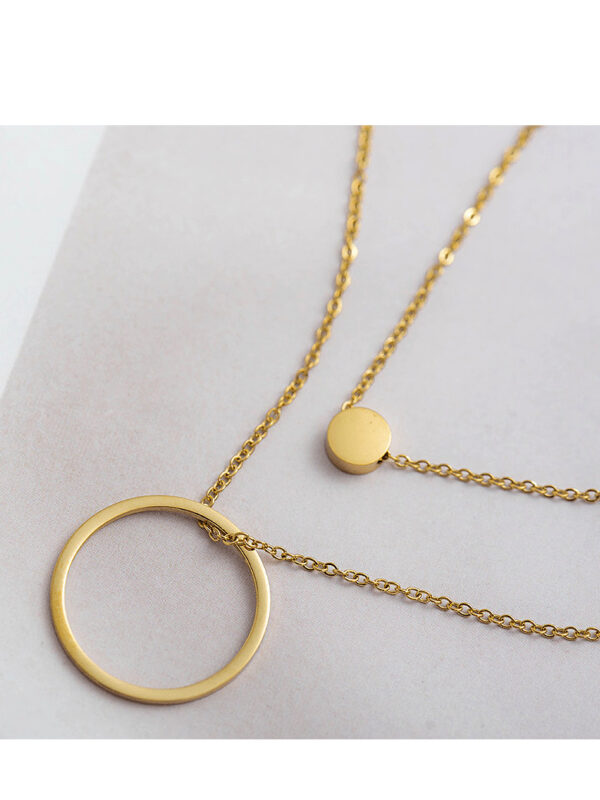 Simple circle double necklace - Image 2