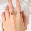 Titanium steel cubic zirconia minimalist stackable ring - Image 3