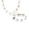 Stainless steel natural stone minimalist irregular bracelet and necklace set