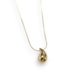 Titanium steel water drop minimalist link necklace