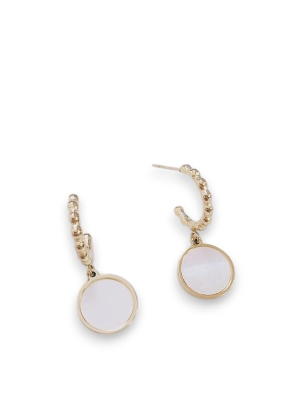 Stainless steel shell round minimalist drop earring