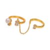 Brass cubic zirconia geometric minimalist band ring
